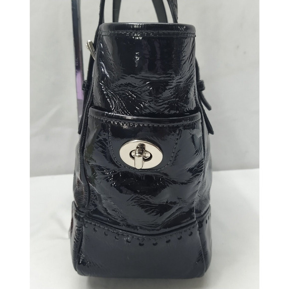 Coach Gallery Black Patent Leather Double Handles Zipper Tote Bag - Picture 5 of 15